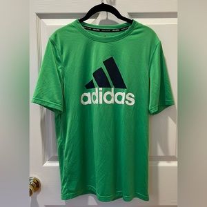 Worn once. Adidas green shirt. Size XL (Youth).